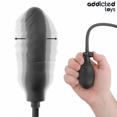 Dildo Gonflabil Addicted Toys Model 3 din Silicon cu Dimensiune Ajustabilă, Negru [1]