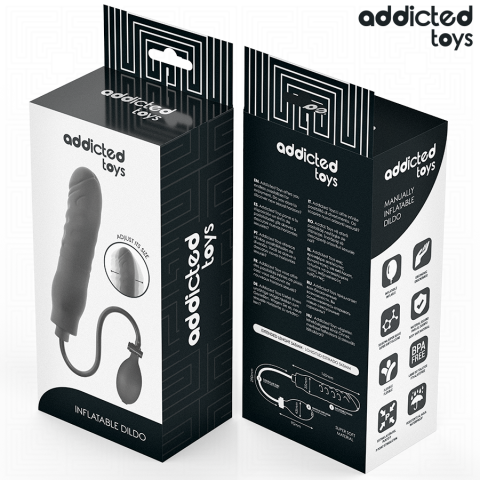 Dildo Gonflabil Addicted Toys Model 3 din Silicon cu Dimensiune Ajustabilă, Negru [5]