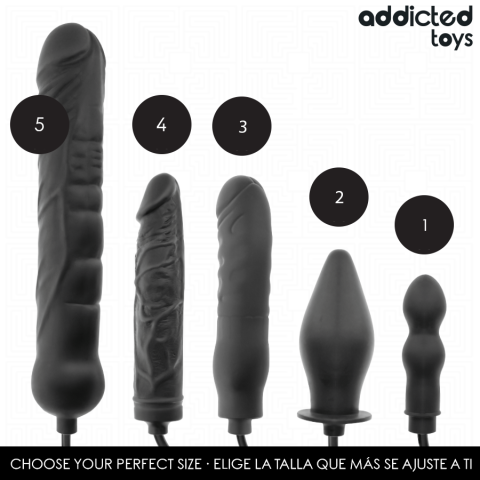 Dildo Gonflabil Addicted Toys Model 4 din Silicon cu Dimensiune Ajustabilă, Negru [2]