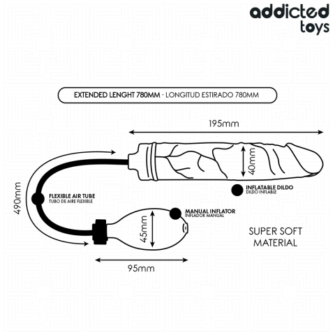 Dildo Gonflabil Addicted Toys Model 4 din Silicon cu Dimensiune Ajustabilă, Negru [5]