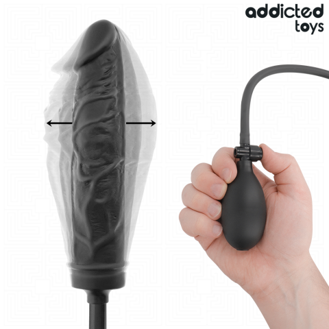 Dildo Gonflabil Addicted Toys Model 4 din Silicon cu Dimensiune Ajustabilă, Negru [1]