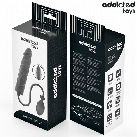 Dildo Gonflabil Addicted Toys Model 4 din Silicon cu Dimensiune Ajustabilă, Negru [6]