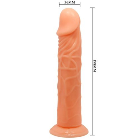 Dildo realist BAILE Vive cu ventuză, 19,8 cm, culoarea pielii [5]