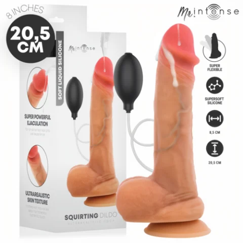Dildouri - Dildo Realist MR INTENSE Danny din Silicon cu Funcție de Ejaculare și Ventuză, 20,5 cm