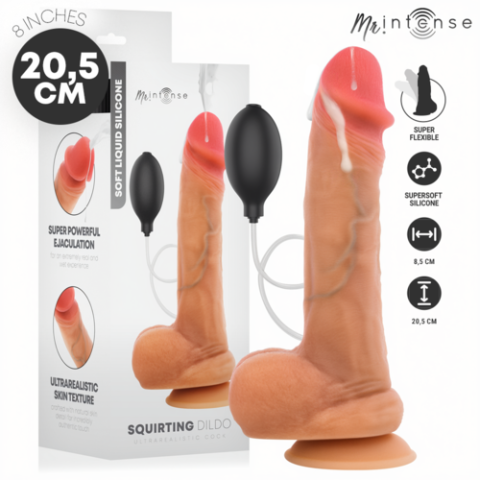 Dildouri - Dildo Realist MR INTENSE Danny din Silicon cu Funcție de Ejaculare și Ventuză, 20,5 cm