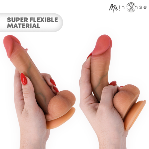 Dildo realist din silicon cu testicule și ventuză, 17,8 cm, Ø 4,2 cm [1]