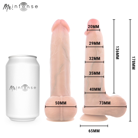 Dildo realist din silicon cu ventuză și testicule, 17,8 cm lungime, Ø 4 cm [3]