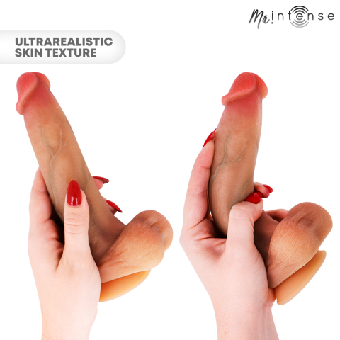 Dildo realist din silicon cu ventuză și testicule, 20 cm lungime, Ø 4,5 cm [1]