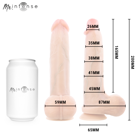 Dildo realist din silicon cu ventuză și testicule, 20 cm lungime, Ø 4,5 cm [3]