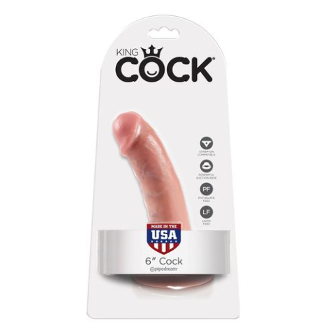Dildo realist KING COCK 6 inch cu ventuză, culoarea pielii [2]