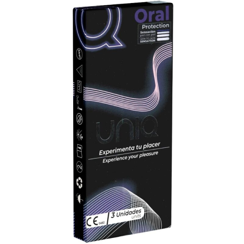 Prezervative - Folie de protecție pentru sex oral fără latex, transparentă și fără aromă, Uniq Classic, 3 bucăți