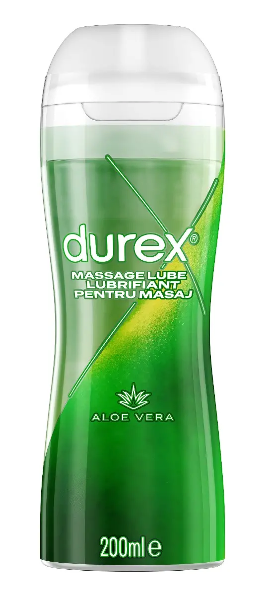 Lubrifianti - Gel hidratant de masaj Durex Play Massage 2in1, Aloe Vera, 200 ml