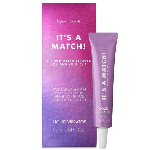 Gel vibrator lichid pentru stimularea clitorisului, cu efect de încălzire și furnicături, It’s a Match, 10 ml