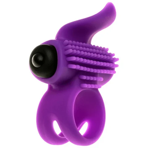 Inel vibrator violet cu bullet detașabil și 10 moduri [0]