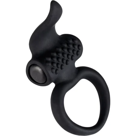 Inele penis - Inel vibrator Lingus Black pentru cupluri, 7 x 2,7 cm