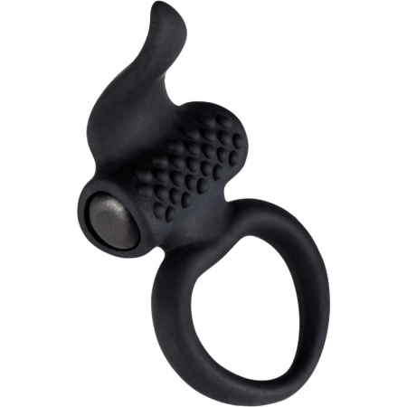 Inele Penis - Inel vibrator pentru cupluri Adrien Lastic Lingus Black, stimulare clitoridiana si peniana, silicon, 7x2.7cm