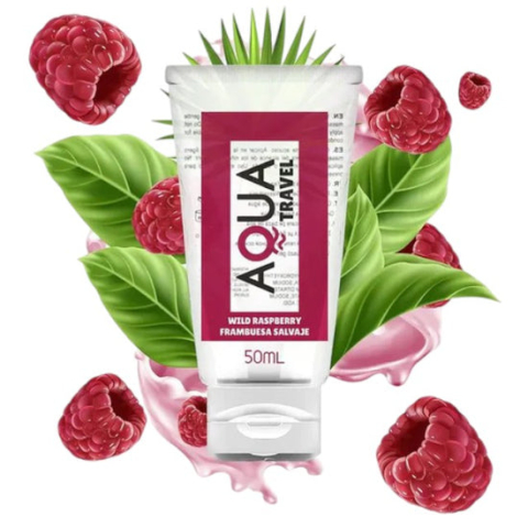 Lubrifiant Aqua Travel Wild Raspberry 50 ml – Pe Bază de Apă, Aromă de Zmeură Sălbatică