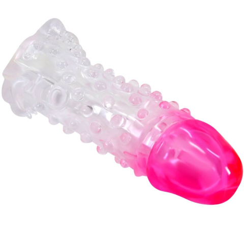 Manșon extensor pentru penis cu suprafață texturată, 13,5 cm – Pretty Love Wilford, Roz, cu efect de Ingrosare [2]