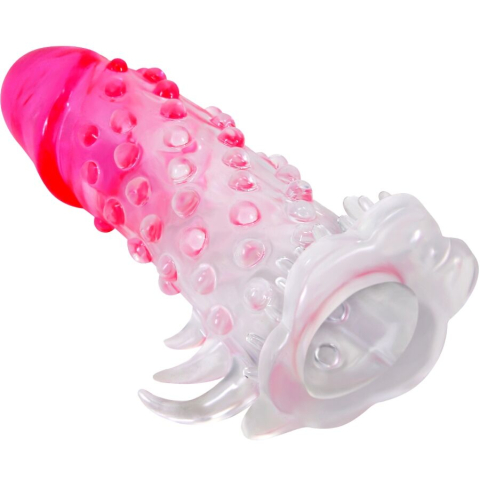 Manșon extensor pentru penis cu suprafață texturată, 13,5 cm – Pretty Love Wilford, Roz, cu efect de Ingrosare [1]