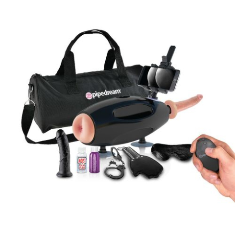 Mașini de sex - Mașină de sex portabilă Fetish Fantasy Extreme International, cu ventuze și 2 accesorii