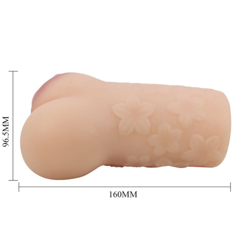 Masturbator masculin realist Crazy Bull Scarlet, formă de vagin și fese, tunel texturat, TPR moale, 16 cm, culoarea pielii [6]