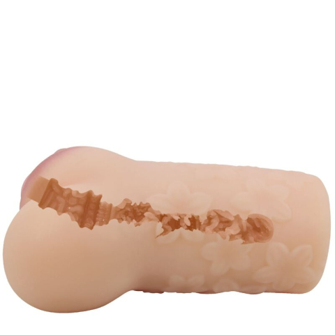 Masturbator masculin realist Crazy Bull Scarlet, formă de vagin și fese, tunel texturat, TPR moale, 16 cm, culoarea pielii [5]