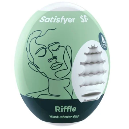 Masturbatoare bărbați - Masturbator masculin Satisfyer EGGCITED Riffle din Hydro-Active TPE, verde