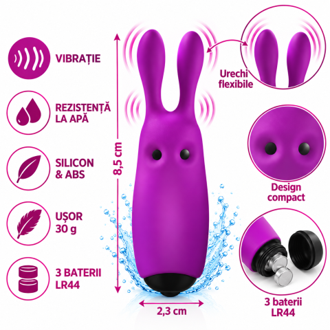 Vibratoare - Mini vibrator Lastic Pocket Vibe violet, 8,5 cm
