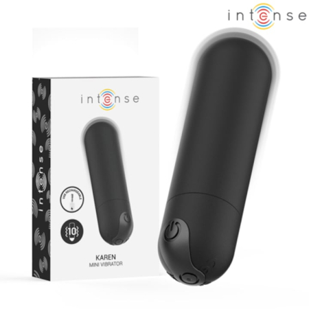 Mini vibratoare - Mini Vibrator Tip Glont Intense Karen, 10 Functii, Reincarcabil USB, Silentios, Rezistent la Apa, Livrare Discreta, Negru