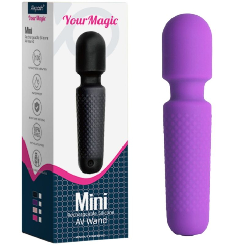 Vibratoare - Mini vibrator tip wand Your Magic pentru stimulare clitoridiană și masaj, 10 moduri, reîncărcabil USB, mov