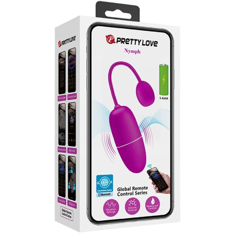 Ou vibrator Nymph cu control prin aplicație și de la distanță, vibrații interactive, mov [12]