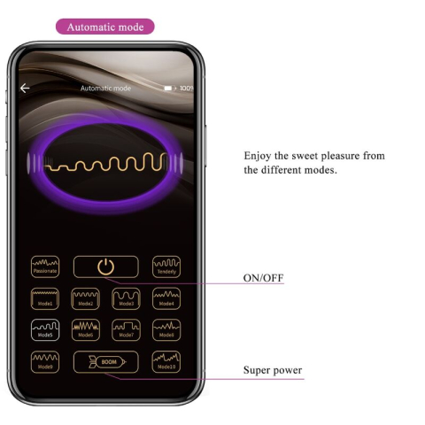 Ou vibrator Nymph cu control prin aplicație și de la distanță, vibrații interactive, mov [10]