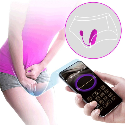 Ou vibrator Nymph cu control prin aplicație și de la distanță, vibrații interactive, mov [2]