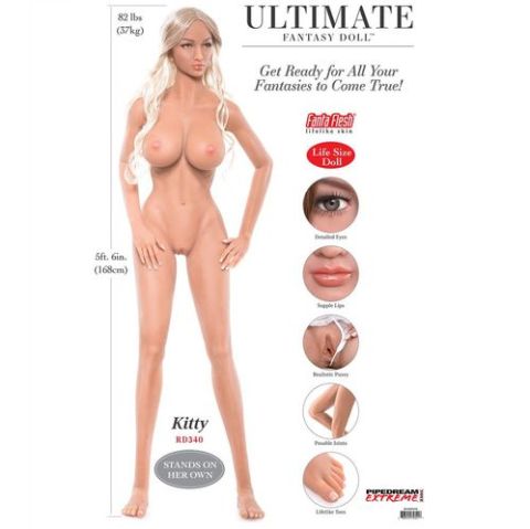 Păpușă Realistă Pipedream Extreme Ultimate Fantasy Dolls Kitty, 168 cm, Corp Articulat [10]