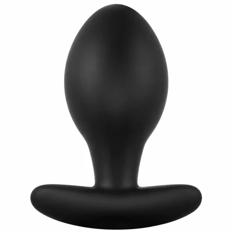 Pluguri anale - Plug anal Anchor, din silicon, bază lată de siguranță, 8,5 cm, negru