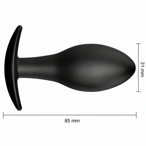 Plug anal Anchor, din silicon, bază lată de siguranță, 8,5 cm, negru [3]