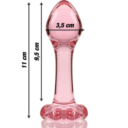 Plug Anal din Sticla Borosilicata Nebula Series by Ibiza, Model 2, Hipoalergenic, 11 cm, Roz [2]
