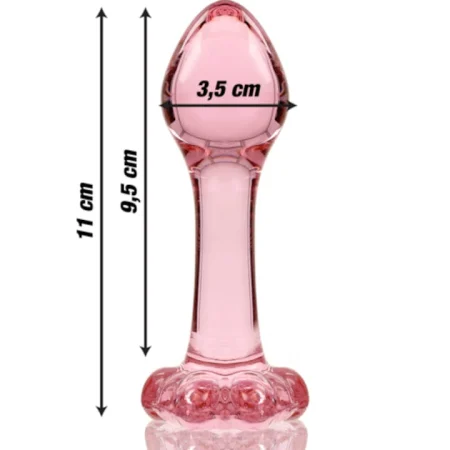 Plug Anal din Sticla Borosilicata Nebula Series by Ibiza, Model 2, Hipoalergenic, 11 cm, Roz [0]