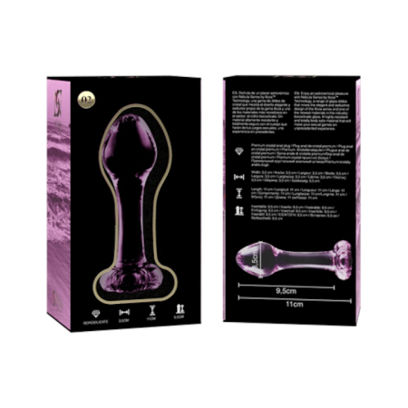 Plug Anal din Sticla Borosilicata Nebula Series by Ibiza, Model 2, Hipoalergenic, 11 cm, Roz [3]
