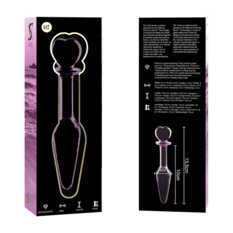 Plug Anal din Sticla Borosilicata Nebula Series by Ibiza, Model 7, Roz, 13.5 cm [3]