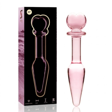 Dopuri anale - Plug Anal din Sticla Borosilicata Nebula Series by Ibiza, Model 7, Roz, 13.5 cm