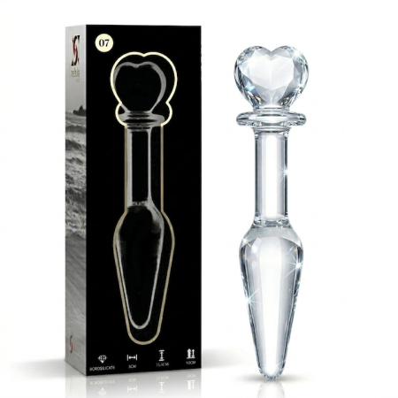 Anal - Plug Anal din Sticla Borosilicata Nebula Series by Ibiza, Model 7, Transparent, 13.5 cm