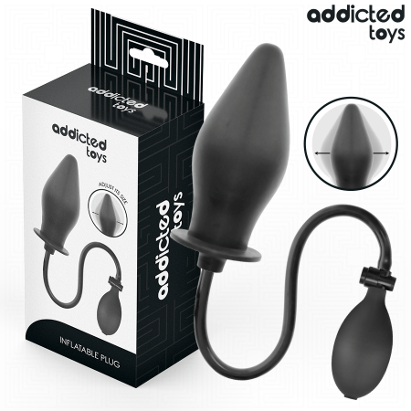 Anal - Plug Anal Gonflabil Addicted Toys Model 2, Silicon Medical, Expansiune Ajustabila, Design Alungit, Negru