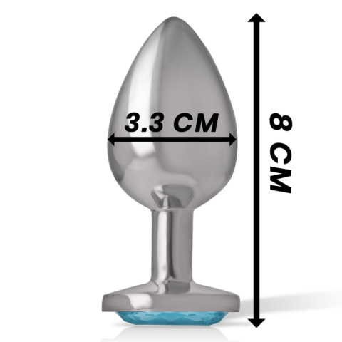 Plug anal metalic Intense cu cristal albastru – M [3]