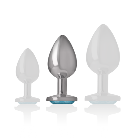 Plug anal metalic Intense cu cristal albastru – M [4]