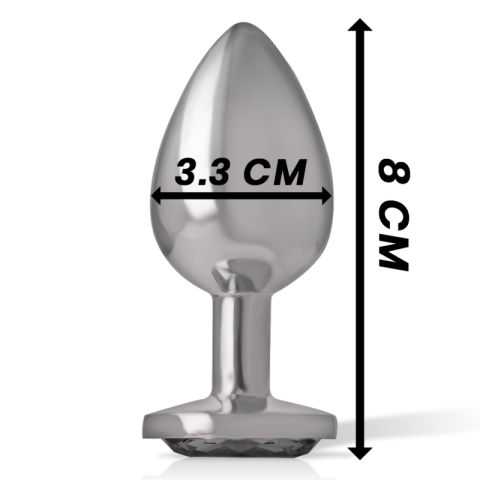 Plug anal metalic Intense cu cristal negru – M [3]