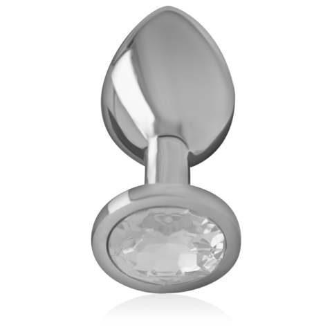 Plug anal metalic pentru începători, mărimea S, bază sigură cu cristal transparent, 7 cm [1]