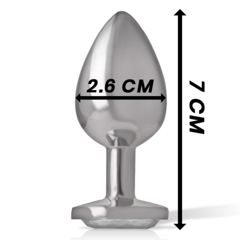 Plug anal metalic pentru începători, mărimea S, bază sigură cu cristal transparent, 7 cm [4]