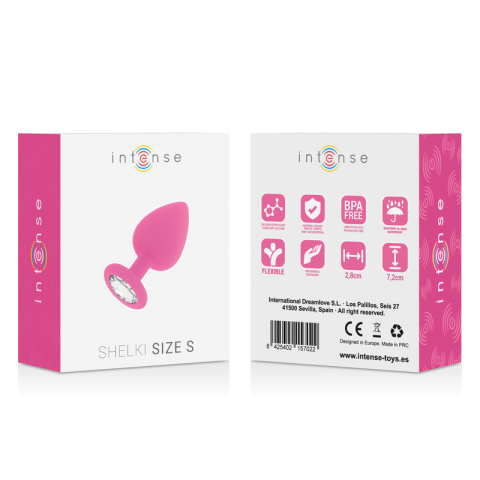 Plug anal pentru începători, mărimea S, silicon moale, bază cu cristal, 7,2 × 2,8 cm, roz fucsia [4]