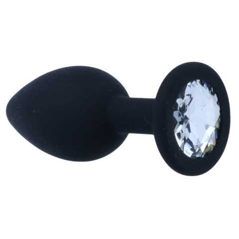 Plug anal pentru începători Shelki S, mărimea S, silicon moale, bază cu cristal, 7,2 × 2,8 cm, negru [2]